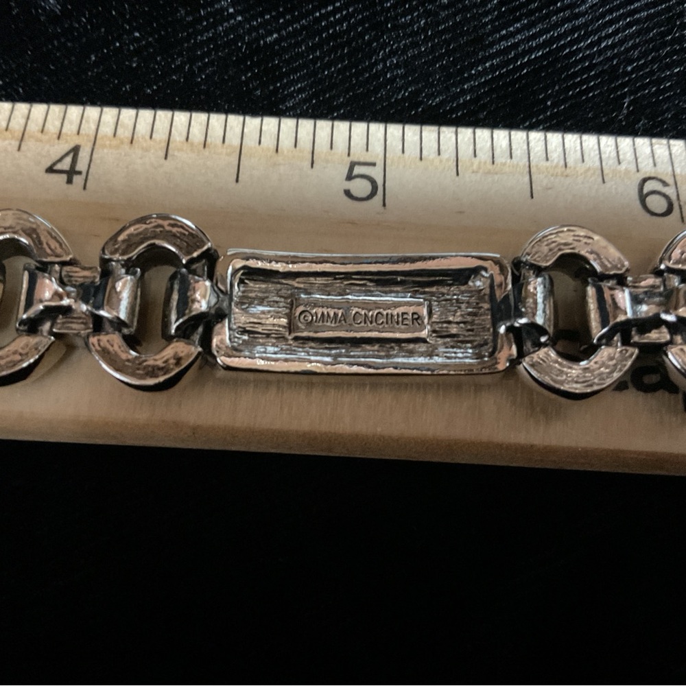VTG Ciner for MMA Antique Silver Toned Bracelet - Picture 4 of 4